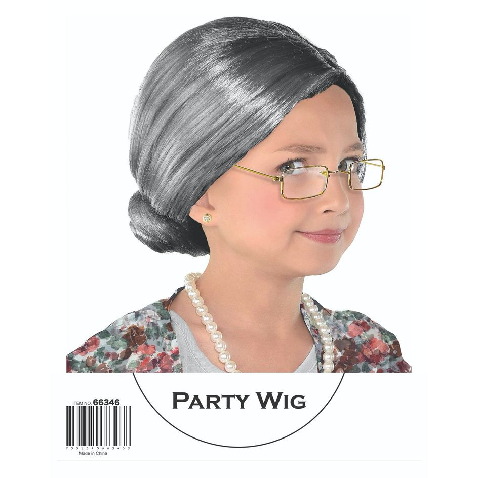 Grey Old Woman Party Wig