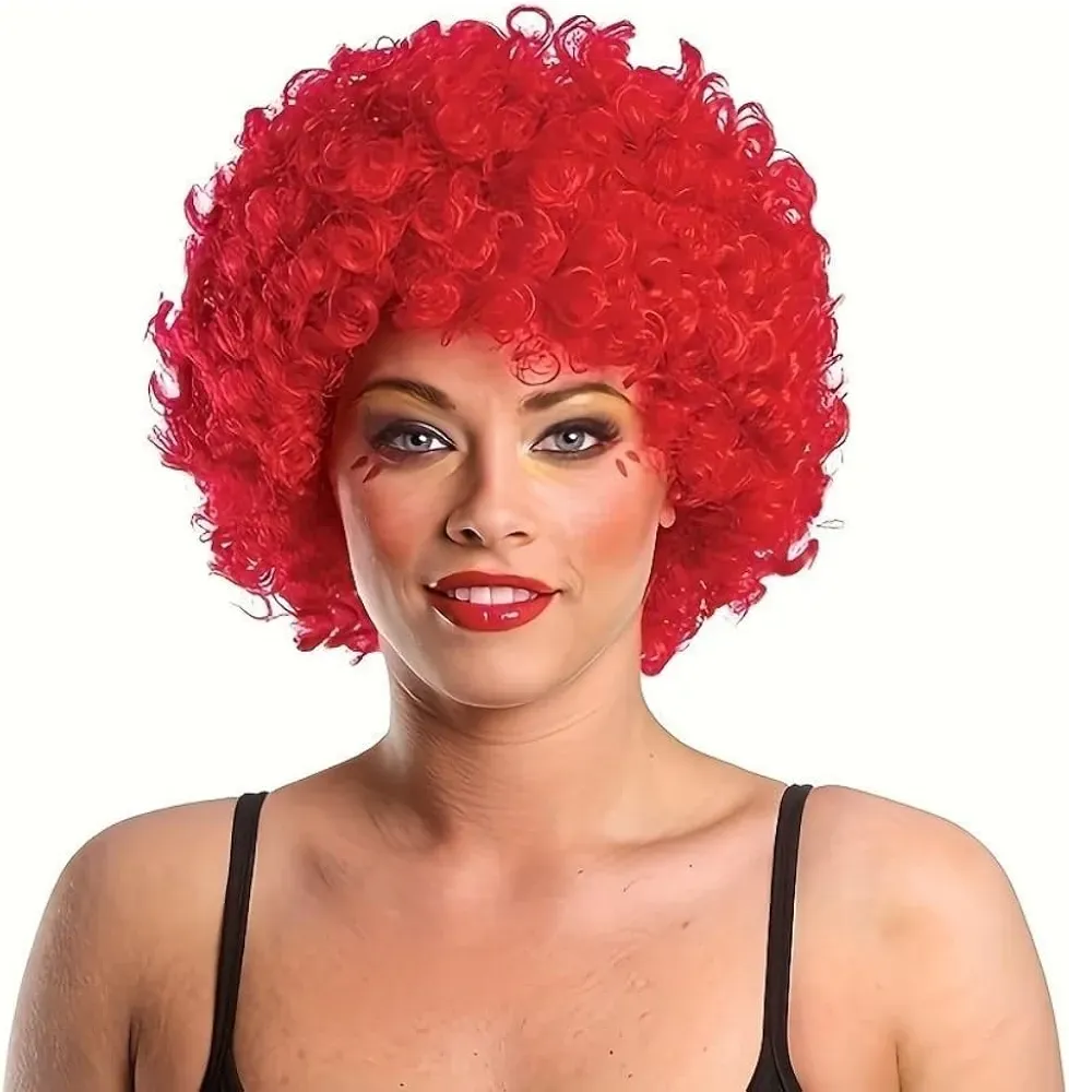 Red Afro Party Wig