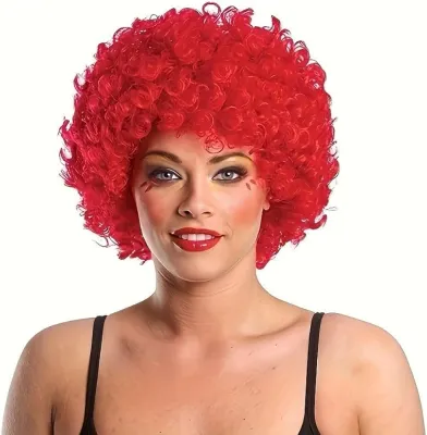 Red Afro Party Wig