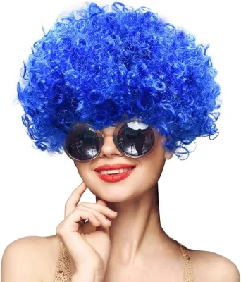 Blue Afro Party Wig