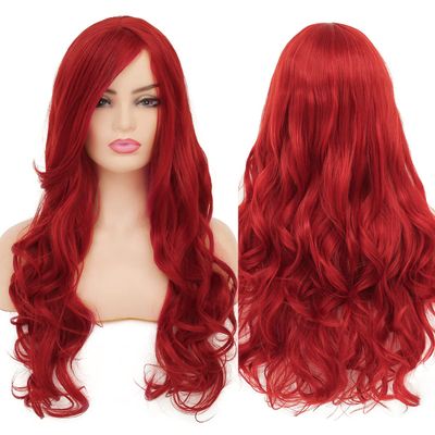 Red Curly Wavy Party Wig