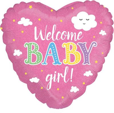 &quot;Welcome Baby Girl&quot; Balloon