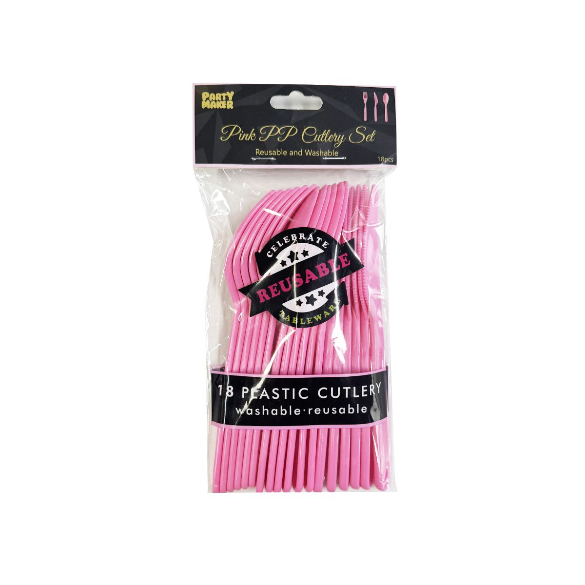 Pink PP Cutlery Set