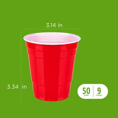 Kitchen Delight 9oz Red Plastic Cup (24pack)