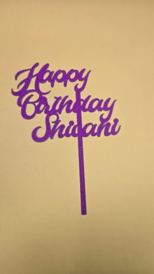 "Happy Birthday" Cake Topper – Custom Name
