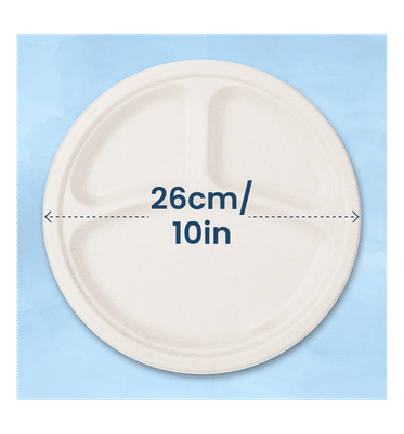 EcoNatural 26cm Compostable Sugarcane Plates – 30 Pack