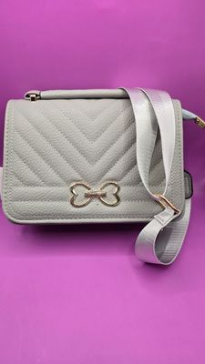 Grey Quilted Crossbody Bag