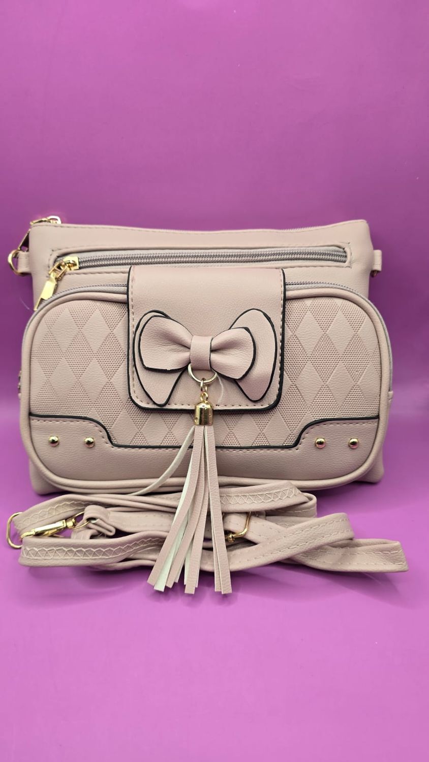 Light Pink Bow Tassel Shoulder Bag