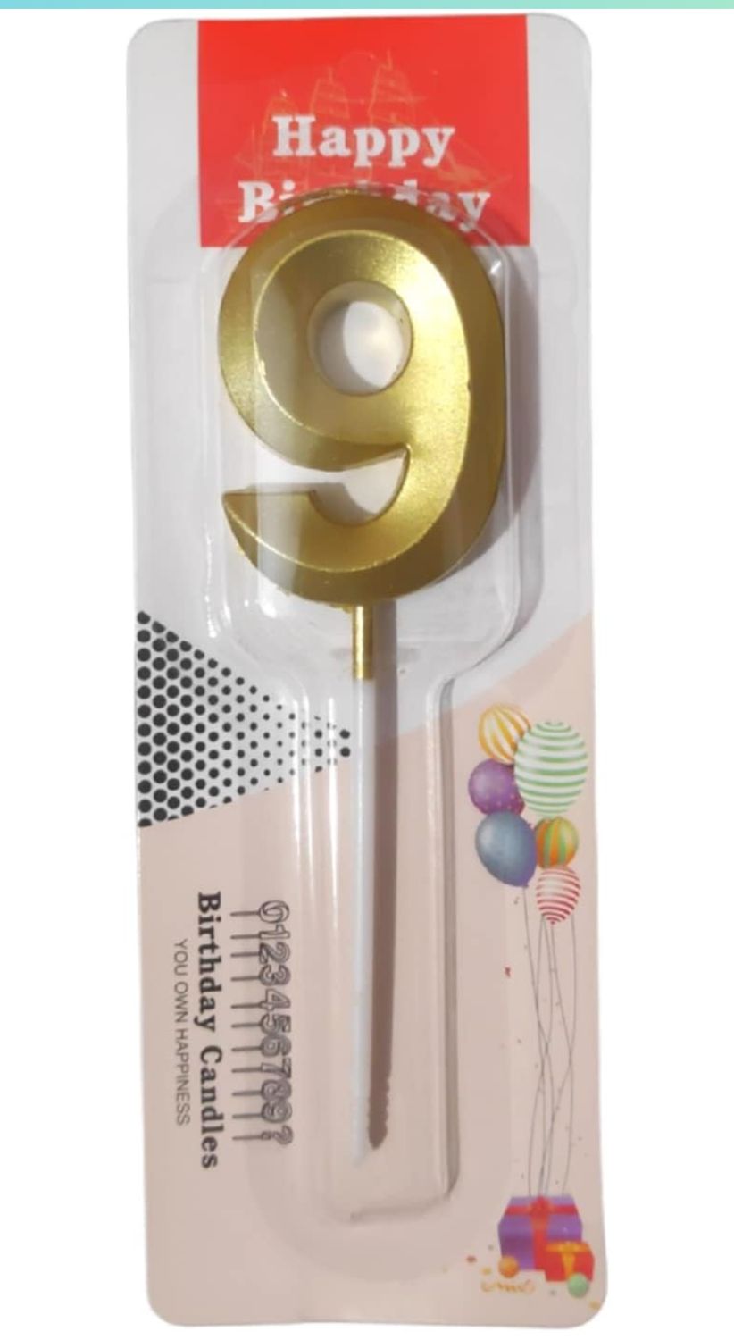 Number 9 Golden Candle