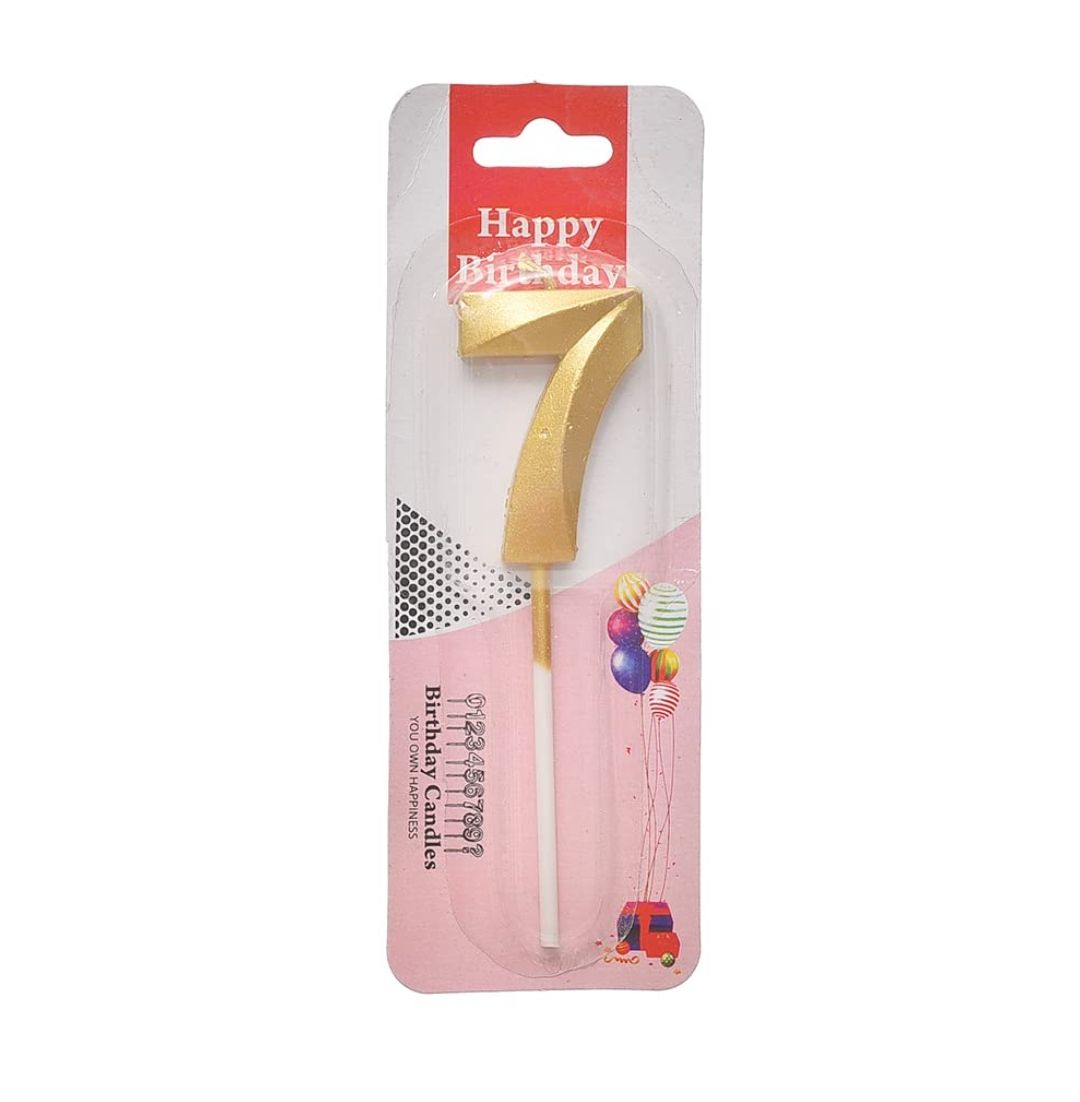 Number 7 Golden Candle