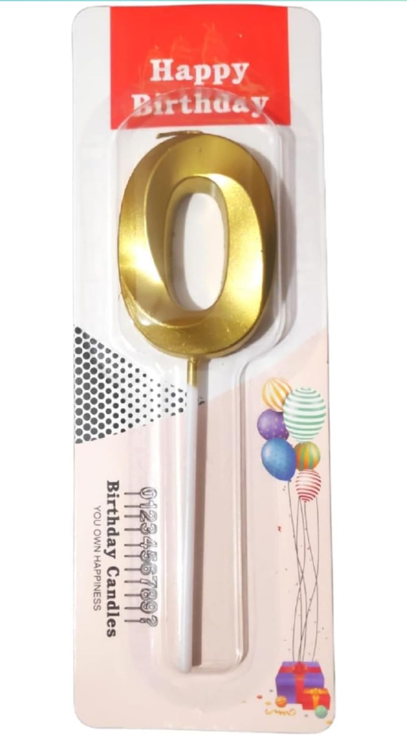 Number 0 Golden Candle