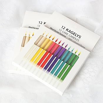 12 Coloured Flame Cake Candle