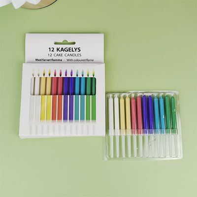 12 Coloured Flame Cake Candle