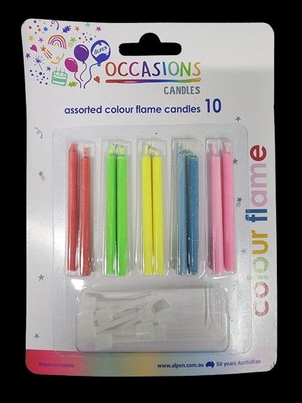 10 Colour Flame Cake Candle