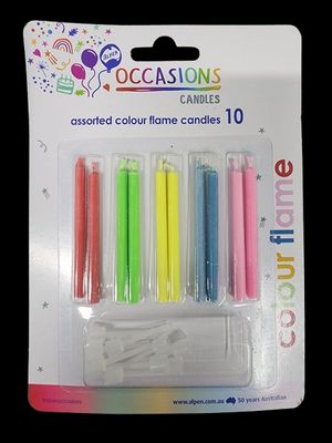 10 Colour Flame Cake Candle