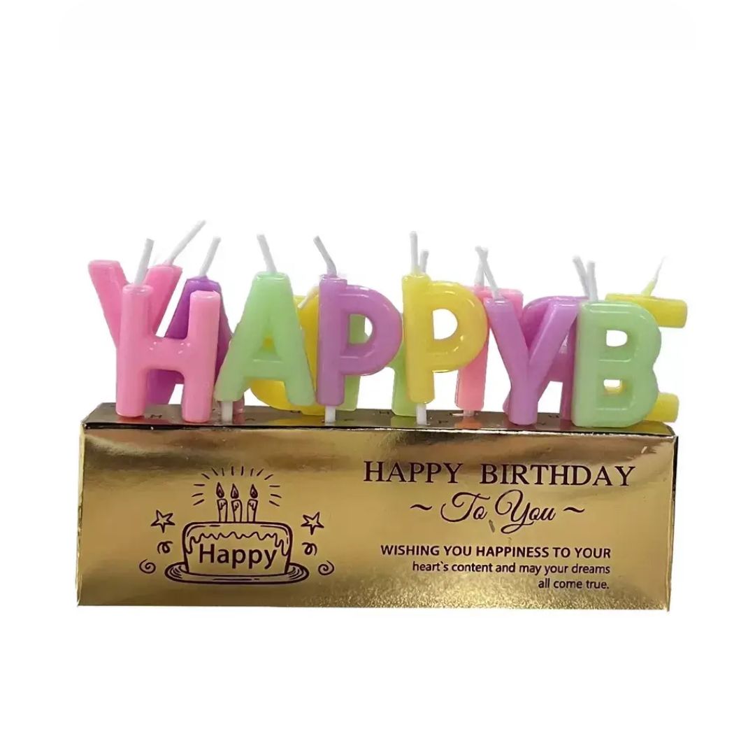 Colourful Happy Birthday Candle