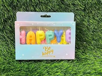 Multicolour Happy Birthday Letter Candle