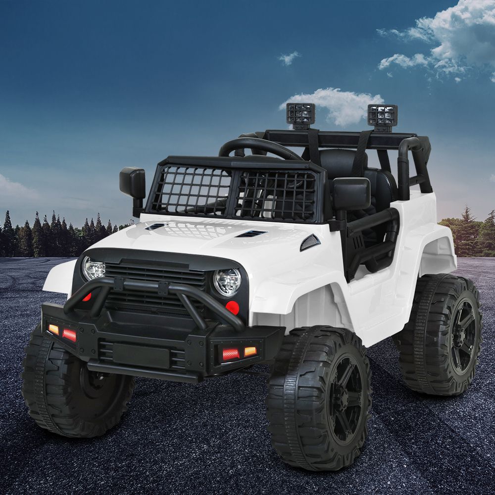 Kids Electric Ride On Car Jeep Toy Cars Remote 12V White