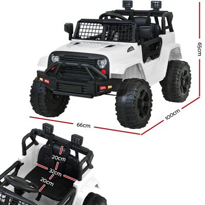 Kids Electric Ride On Car Jeep Toy Cars Remote 12V White