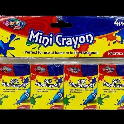 Colouring Kids Mini Crayons – 4 Pack (6 Crayons Each)