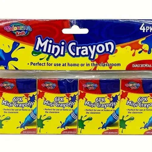 Colouring Kids Mini Crayons – 4 Pack (6 Crayons Each)