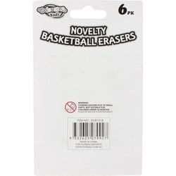 Basketball Erasers 6pack