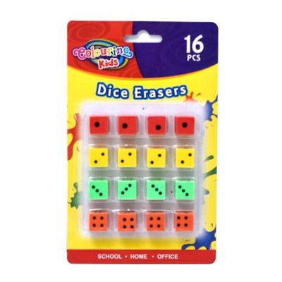 Colourful Dice Erasers Pack