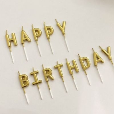 Golden Happy Birthday Candle