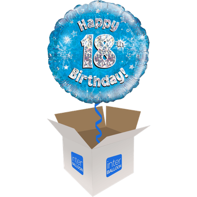 "18 Happy Birthday" Holographic Foil Balloon