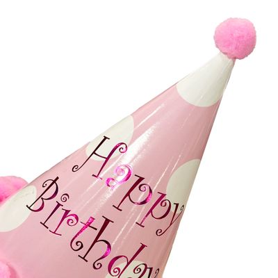 Pom Pom Hat Happy Birthday - Pink