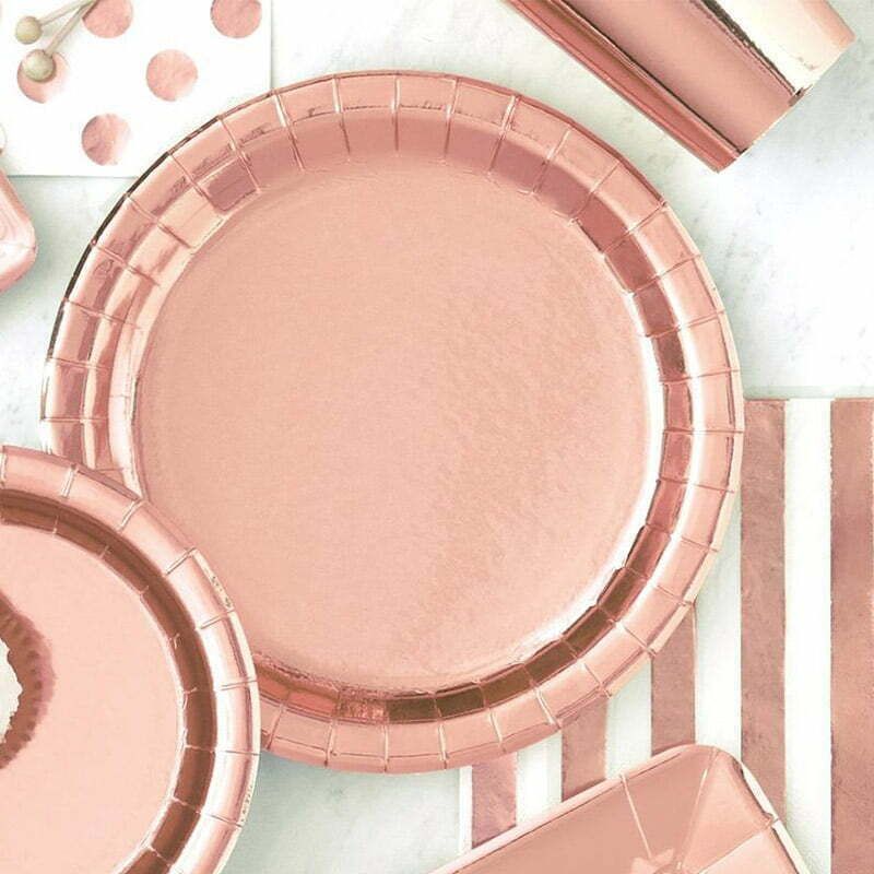 Rose Gold Paper Plates – 7&quot; (8 Pack)