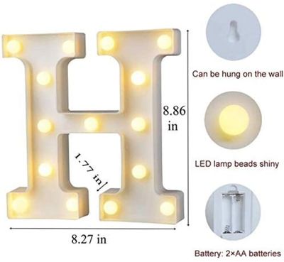 White LED Marquee Light – Letter H