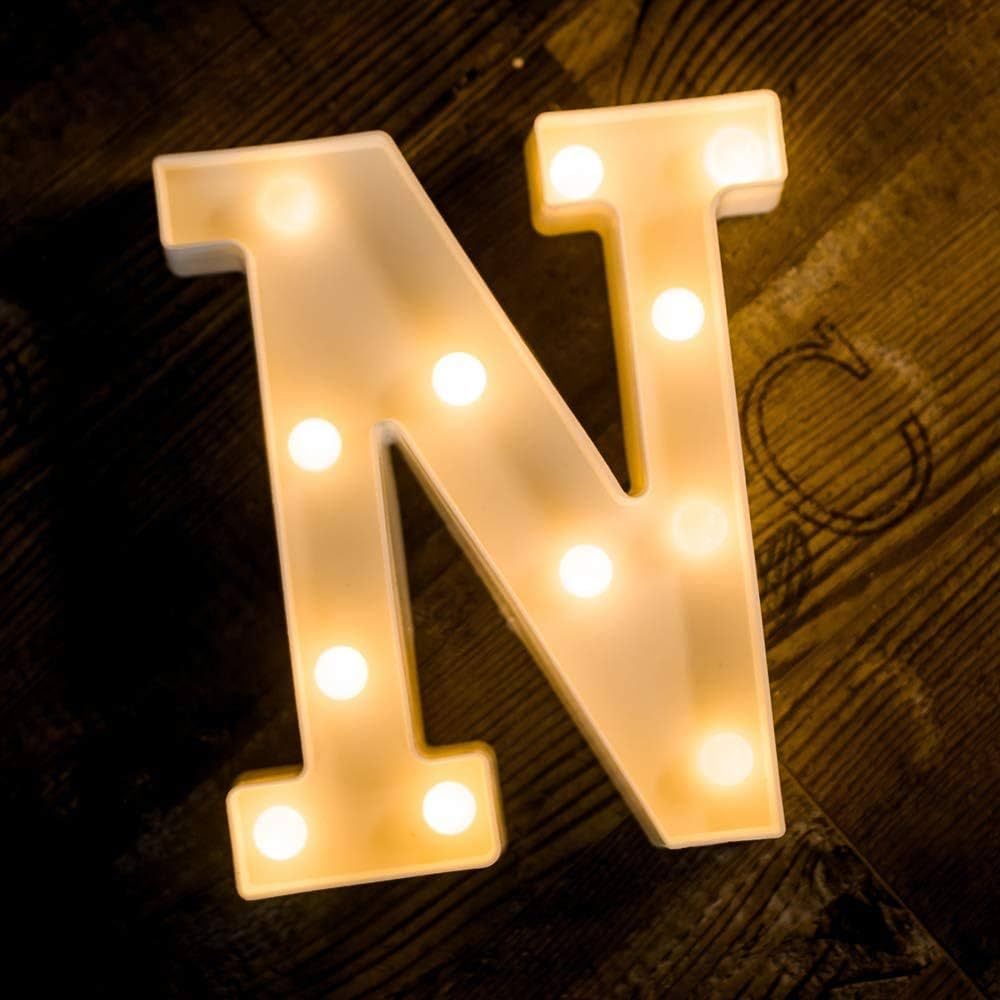 White LED Marquee Light – Letter N