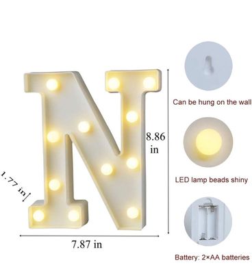 White LED Marquee Light – Letter N