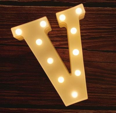White LED Marquee Light – Letter V