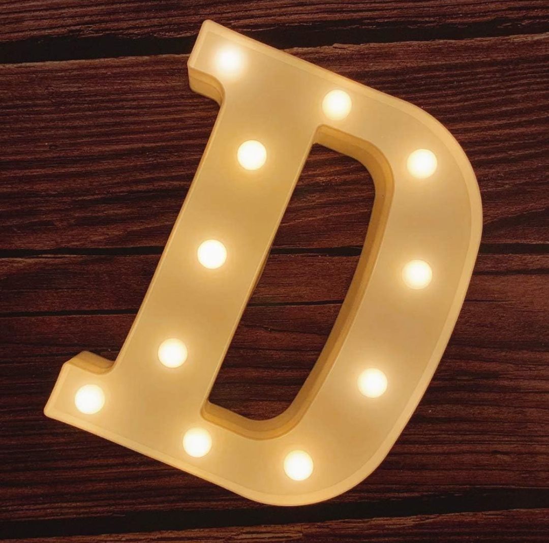 White LED Marquee Light – Letter D