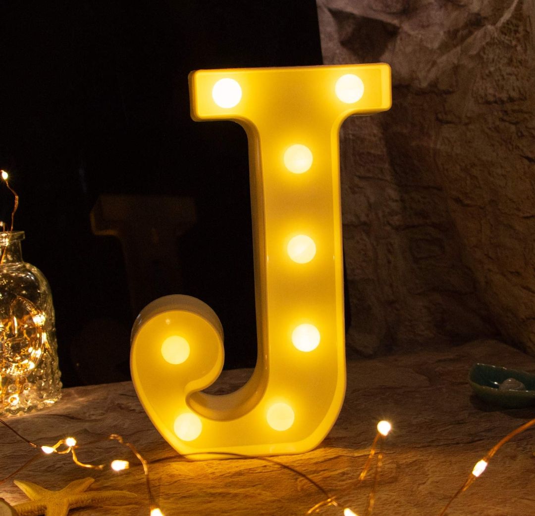 White LED Marquee Light – Letter J