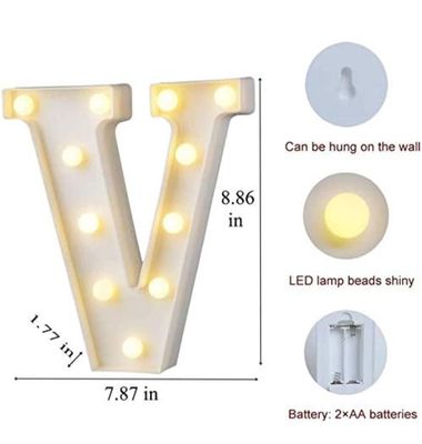 White LED Marquee Light – Letter V