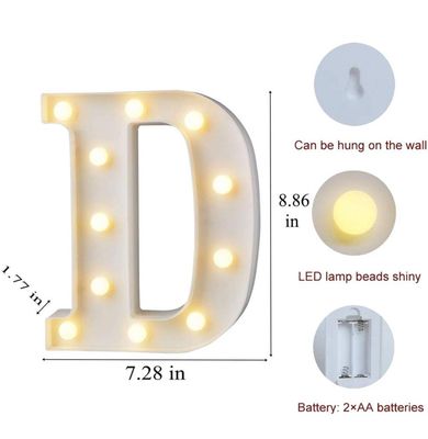 White LED Marquee Light – Letter D