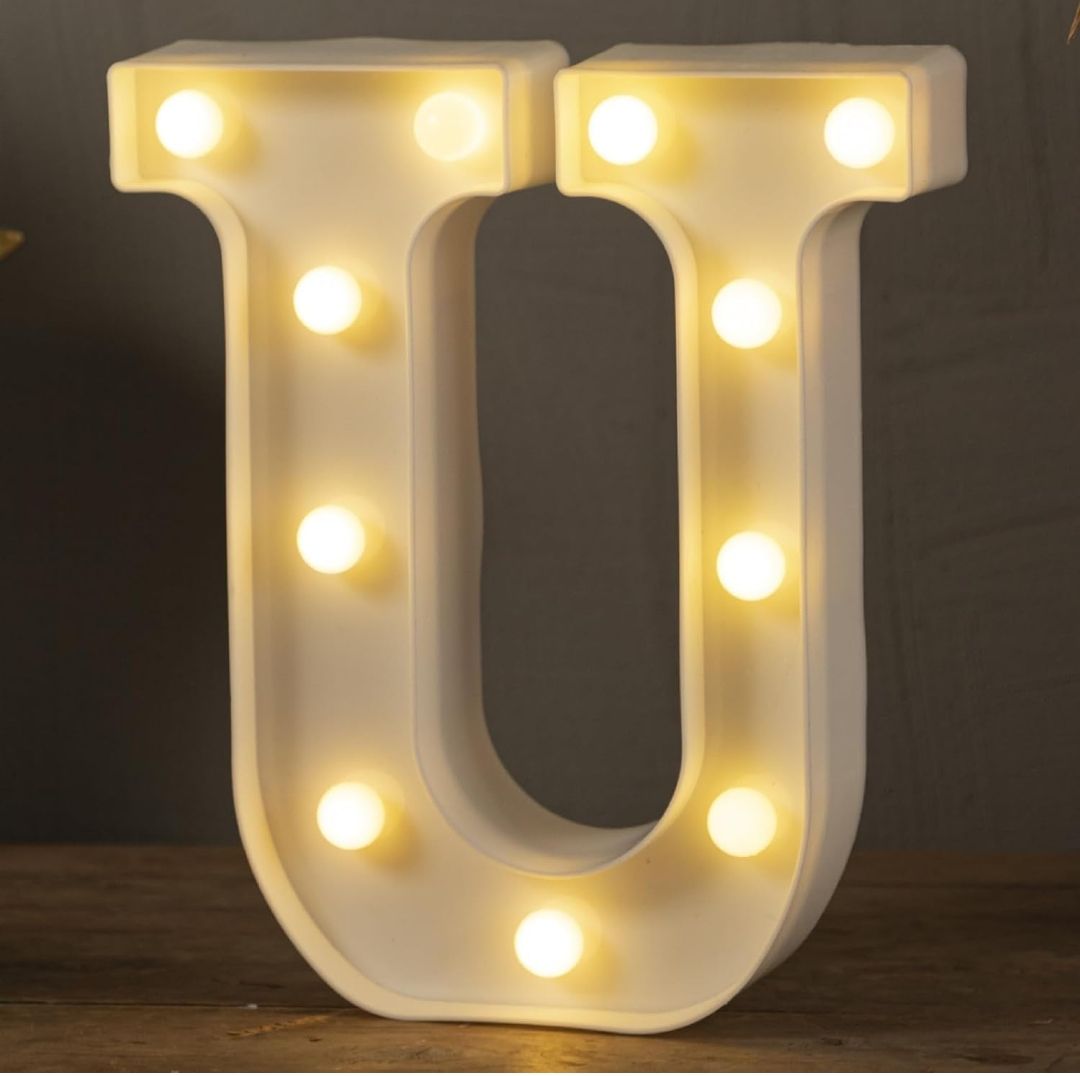 White LED Marquee Light – Letter U