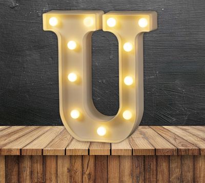 White LED Marquee Light – Letter U