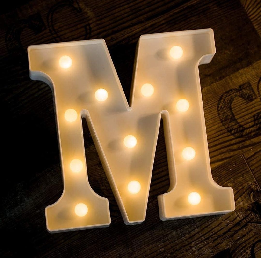 White LED Marquee Light – Letter M