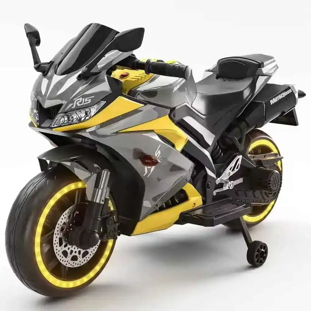 12V Electric Ride on Bike for Kids R15 - Grey