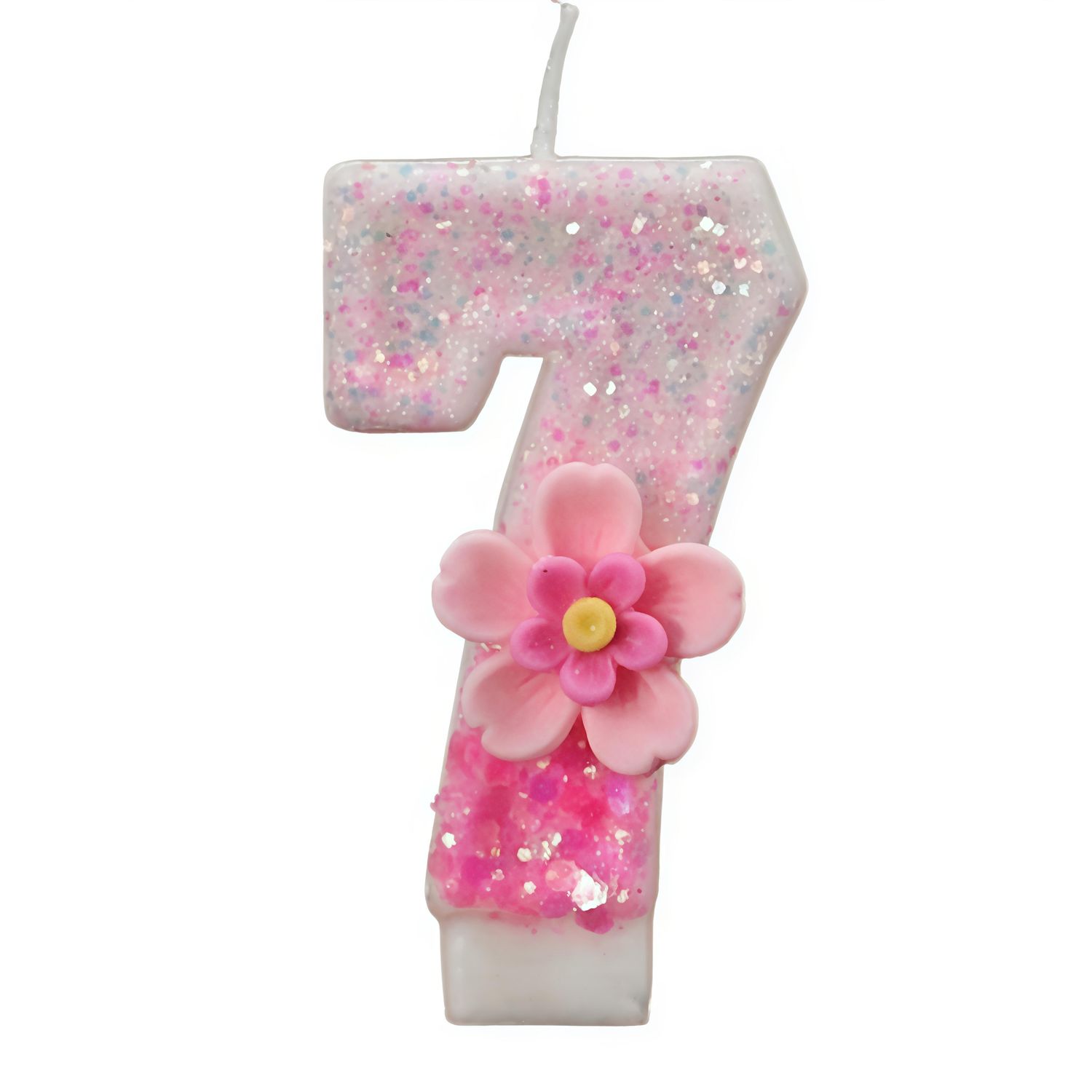 Pink Flower Number Candle (Number-7)