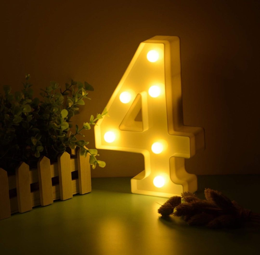 White LED Marquee Light – Number 4