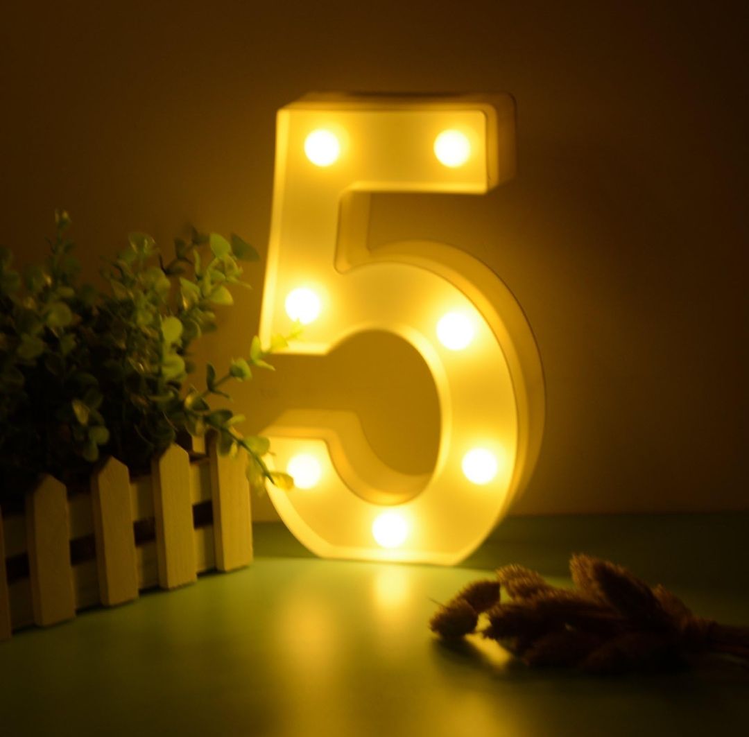 White LED Marquee Light – Number 5