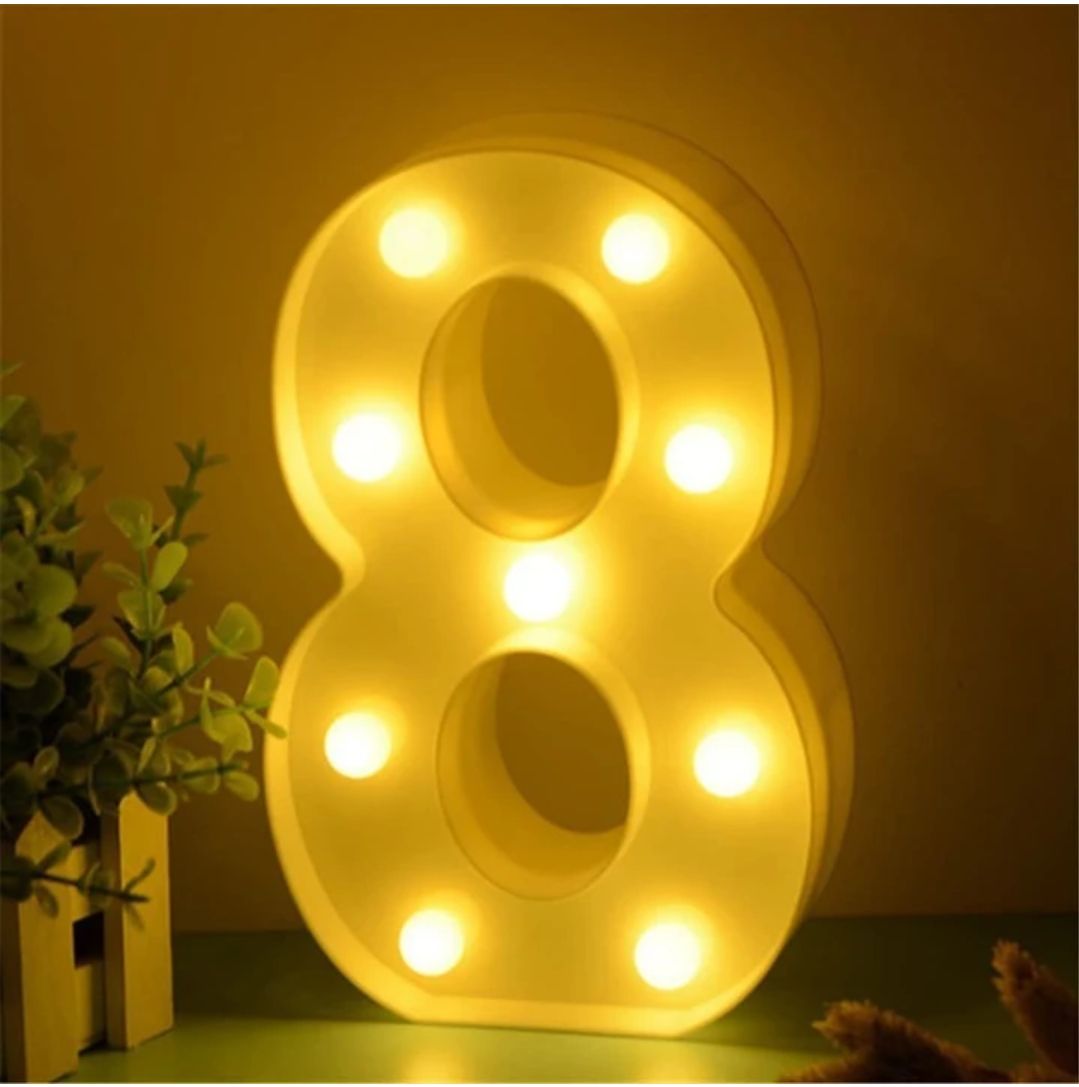 White LED Marquee Light – Number 8