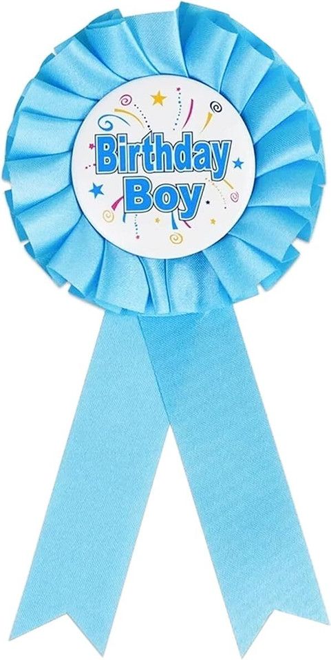 Birthday Boy Ribbon Badge- Light Blue