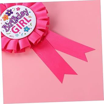 Birthday Girl Ribbon Badge-Pink