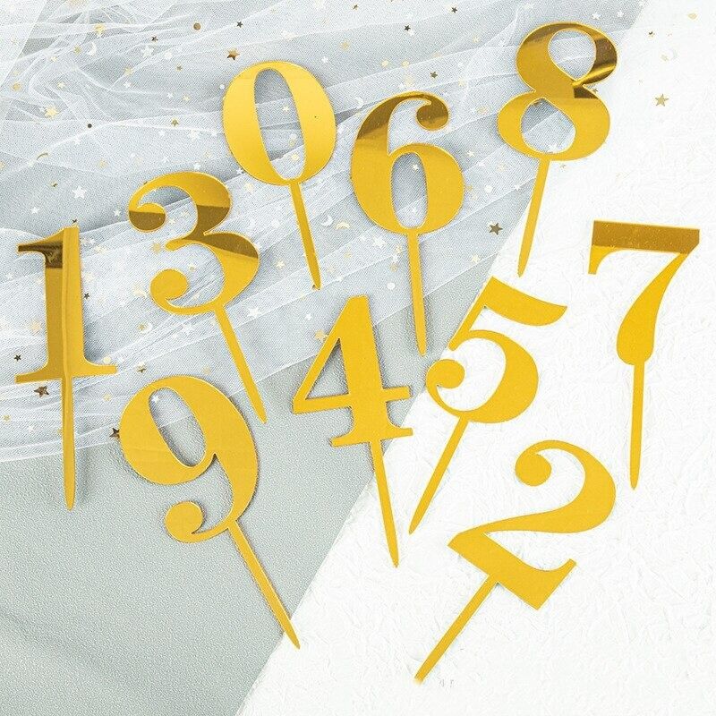 All in One Golden Number Cake Topper 0-9